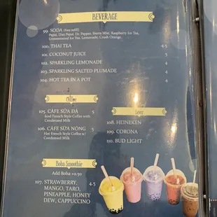 menu