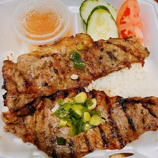Grilled Beef with rice
