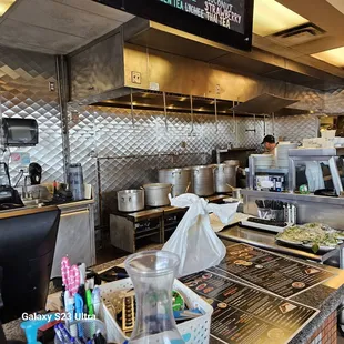 the kitchen of a restaurant