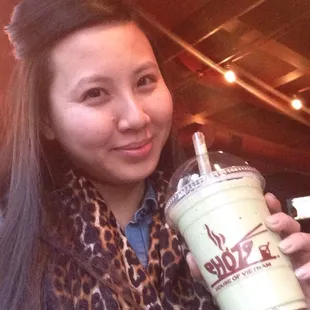 Getting my fix on, Green tea smoothie :)