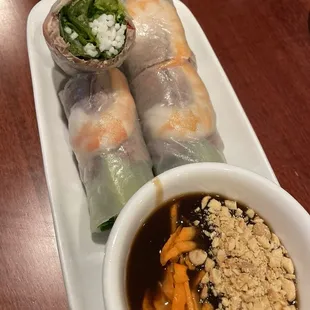 Pork &amp; shrimp spring rolls