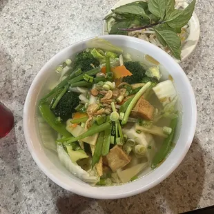 Vegetable tofu noodle soup