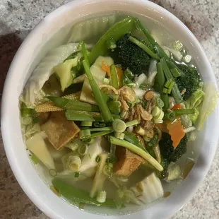 Vegetable tofu noodle soup