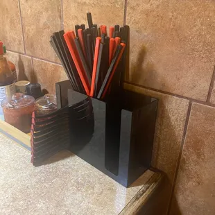 All your utensils are at the table