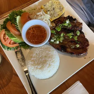 Pork chop combo C1. Com Bi Suon Cha