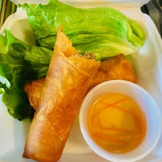 Vegan crispy eggrolls vermicelli