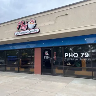 the front of the restaurant