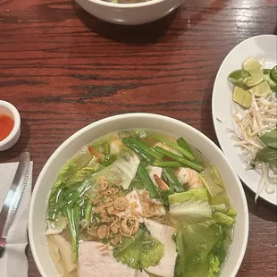 2 Beef Pho and H2. Mi Tom Thit