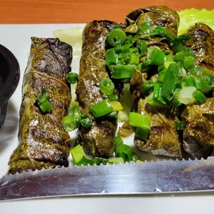 Beef stuffed grape leaves