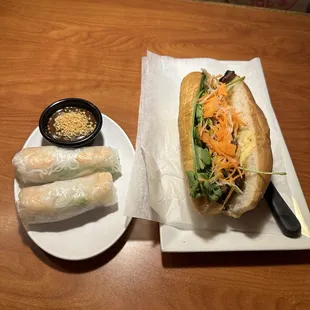 S1. Beef Bahn Mi and fresh spring rolls