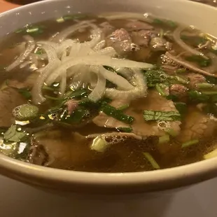 Large P4 with Round Steak, Flank and Brisket Pho.