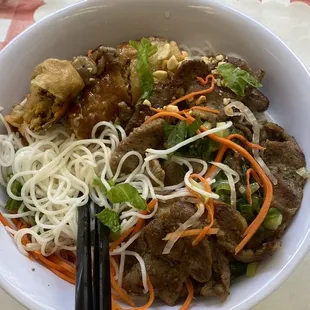 9. BBQ Pork with Vermicelli with egg roll