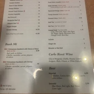 menu