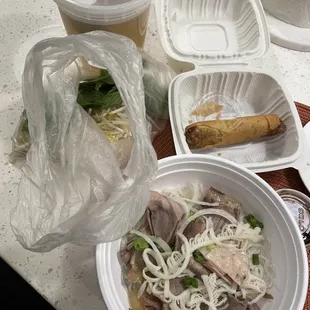 Pho &amp; half spring roll order