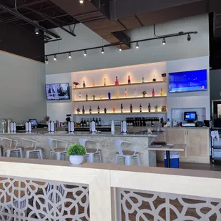 a view of the bar area