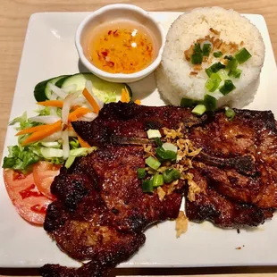 Pork Chop with Broken Rice