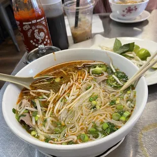 Pho Tai with chili oil