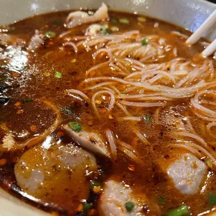 Combination pho with chili oil