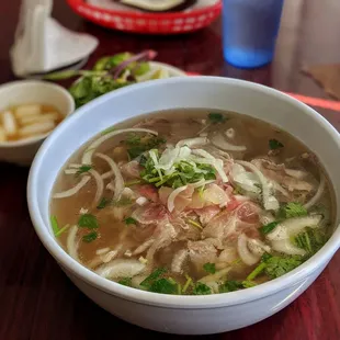 Pho Tai, Nam, Gau (Noodle Soup with Eye Round Steak, Well-Done Flank &amp; Fatty Brisket)