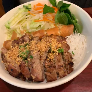 Vermicelli with Pork and eggroll