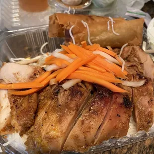 #8 Grilled chicken vermicelli with crispy rolls