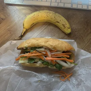 Grilled meat Banh Mi. (Banana for scale)