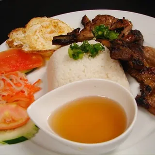 Grilled Pork Broken Rice Platter