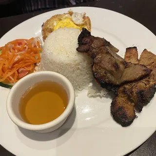Grilled Pork Chop Broken Rice Platter