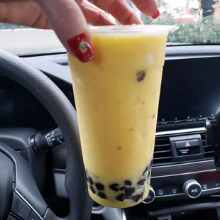 Passion fruit Bubble tea. Yum!