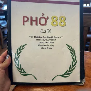 There menu cover