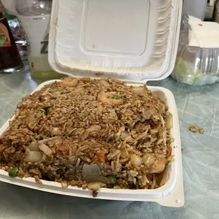 Shrimp and chicken fried rice