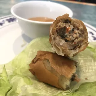 Vietnamese Fried Egg Roll interior. Plenty of meat.