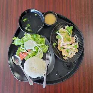 a plate of food on a table