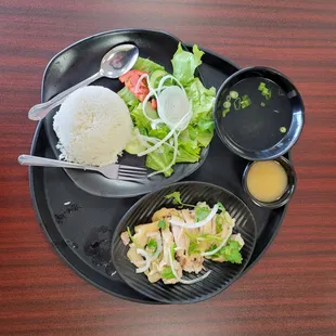 a plate of food on a table