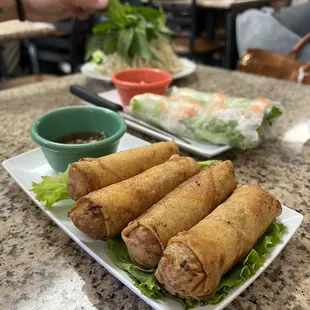 Egg rolls and spring rolls!