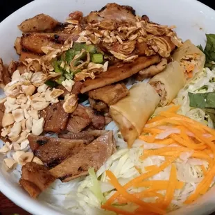 Pork Noodle Bowl w Vietnamese Rolls