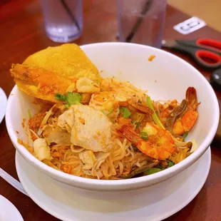 a bowl of food on a table