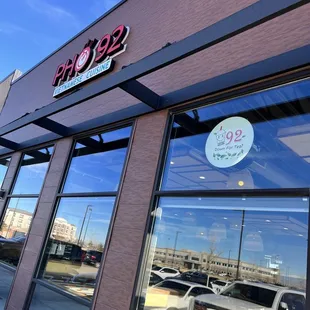 Outside. They've got bubble tea!