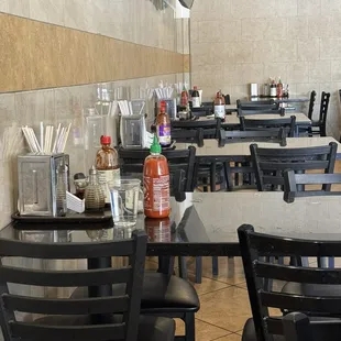 dirty table &amp; leftover water cup not cleaned up