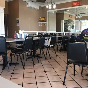 Dining area, pretty clean besides the walls if you look closer