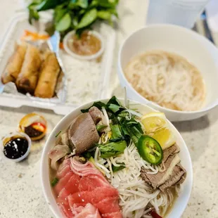 Take-out PHO order/ Flank, Brisket &amp; Rare Beef PHO