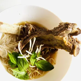 Beef bone pho soup.