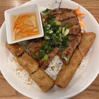 V11. Grilled Pork and Egg Rolls over Vermicelli