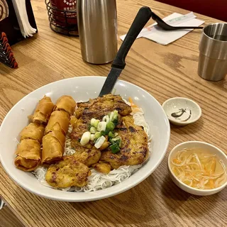 V13. Grilled Chicken and Egg Rolls over Vermicelli