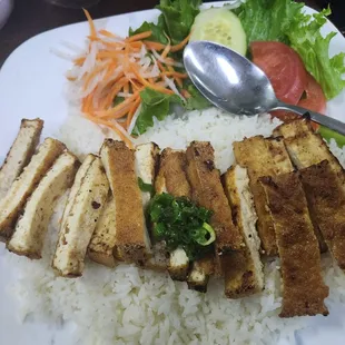 Tofu rice plate