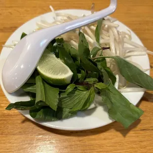 Generous amount of Pho garnish
