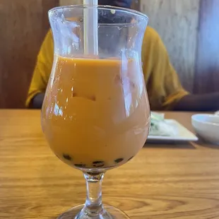 Thai tea with boba