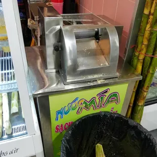 Fresh sugar cane juice made to order.