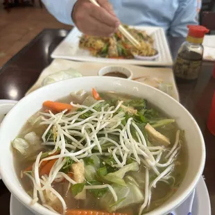 Also Tofu Spring rolls with peanut sauce in the middle