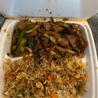 80. Mongolian Beef Rice Plate
